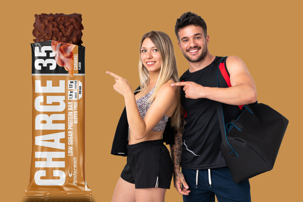 Barretta proteica CHARGE 35 al gusto caramello
