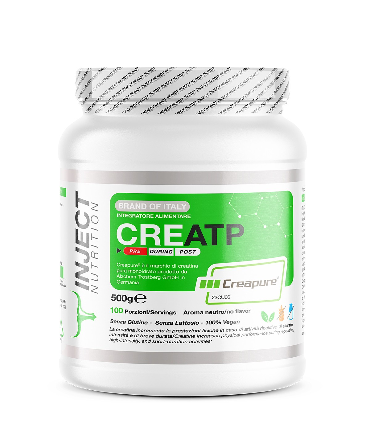 creatp-creapure-500g- Creatina monoidrato- 500g Inject nutrition - immagine 1